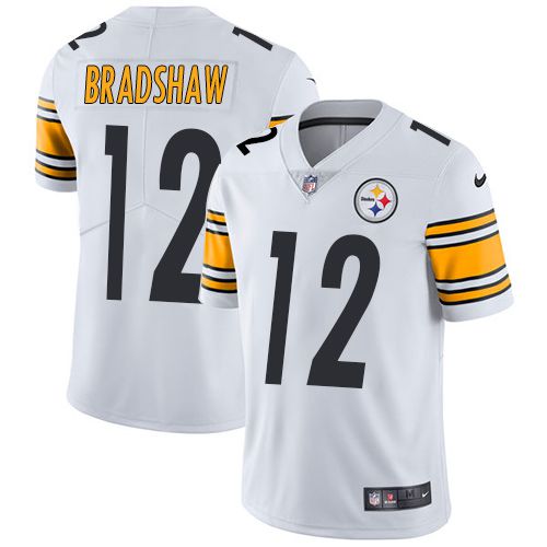 Men Pittsburgh Steelers 12 Terry Bradshaw Nike White Limited NFL Jersey